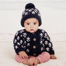 Load image into Gallery viewer, Huggalugs - Bitty Blooms Indigo Beanie Hat for Baby &amp; Kids due July: Medium (6-24 months)
