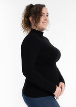 Load image into Gallery viewer, ELIETIAN - Long Sleeve Mock Neck Top: Black / One Size
