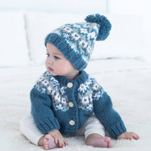 Load image into Gallery viewer, Huggalugs - Fairisle Slate Cardigan Sweater for Baby &amp; Toddler due July: 12-18 months
