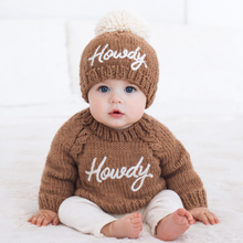 Load image into Gallery viewer, Huggalugs - Howdy Beanie Hat Pecan for Baby &amp; Kids - S (0-6 months)
