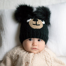 Load image into Gallery viewer, Huggalugs - Black Bear Knit Beanie Hat Baby &amp; Kids - M (6-24 months)
