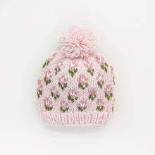 Load image into Gallery viewer, Huggalugs - Bitty Blooms Blush Beanie Hat for Baby &amp; Kids due July: Small (0-6 months)
