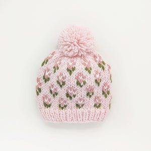 Huggalugs - Bitty Blooms Blush Beanie Hat for Baby & Kids due July: Small (0-6 months)