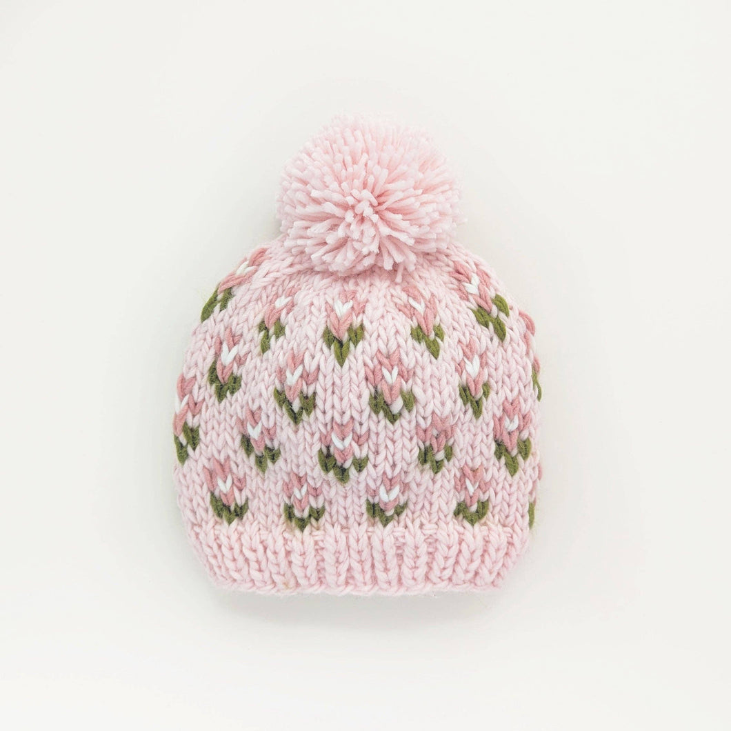 Huggalugs - Bitty Blooms Blush Beanie Hat for Baby & Kids due July: Small (0-6 months)