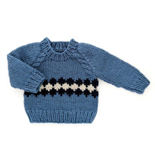 Load image into Gallery viewer, Huggalugs - Geo Sweater Slate Blue for Baby &amp; Toddler - 12-18 months
