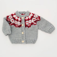 Load image into Gallery viewer, Huggalugs - Fairisle Red Cardigan Sweater for Baby &amp; Toddler: 6-12 months
