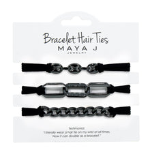 Load image into Gallery viewer, Maya J - 2-in-1 Bracelet Hair Tie Set - Classic - 3 Pc Set - 10 Pack - Yellow w/ Beige Band - Option 1
