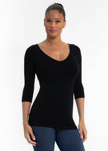 Load image into Gallery viewer, ELIETIAN - Three Quarter Sleeve Top: CHOCOLATE / One Size
