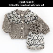 Load image into Gallery viewer, Huggalugs - Fairisle Pebble Cardigan Sweater for Baby &amp; Toddler - 12-18 months
