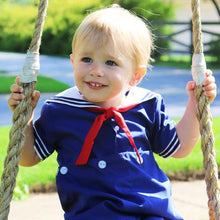 Load image into Gallery viewer, Petit Ami &amp; Zubels - Nautical Sailor Bobby Suit - Navy / 24 Month
