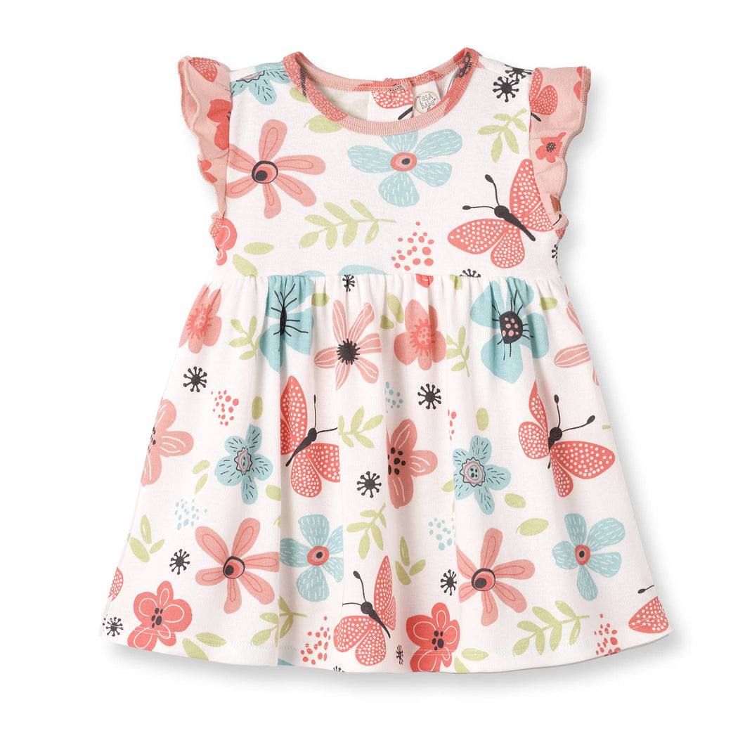 Tesa Babe - Fluttering Blossoms Baby Girl Cotton Dress: 6-12M