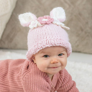Huggalugs - Flower Bunny Beanie Blush Flower Beanie Multi Baby & Kids: Medium (6-24 months)