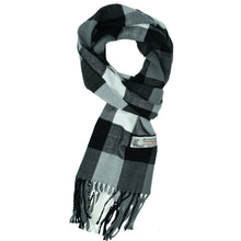 Load image into Gallery viewer, Glory Max - Unisex Soft Cashmere Feel Buffalo Plaid Winter Muffler Scarf - Black
