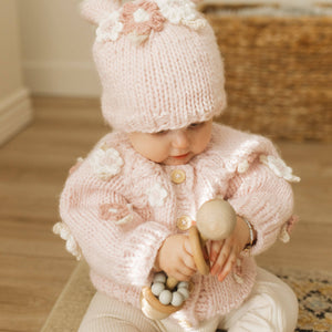 Huggalugs - Flower Cardigan Sweater Baby & Toddler due July: 0-6 months