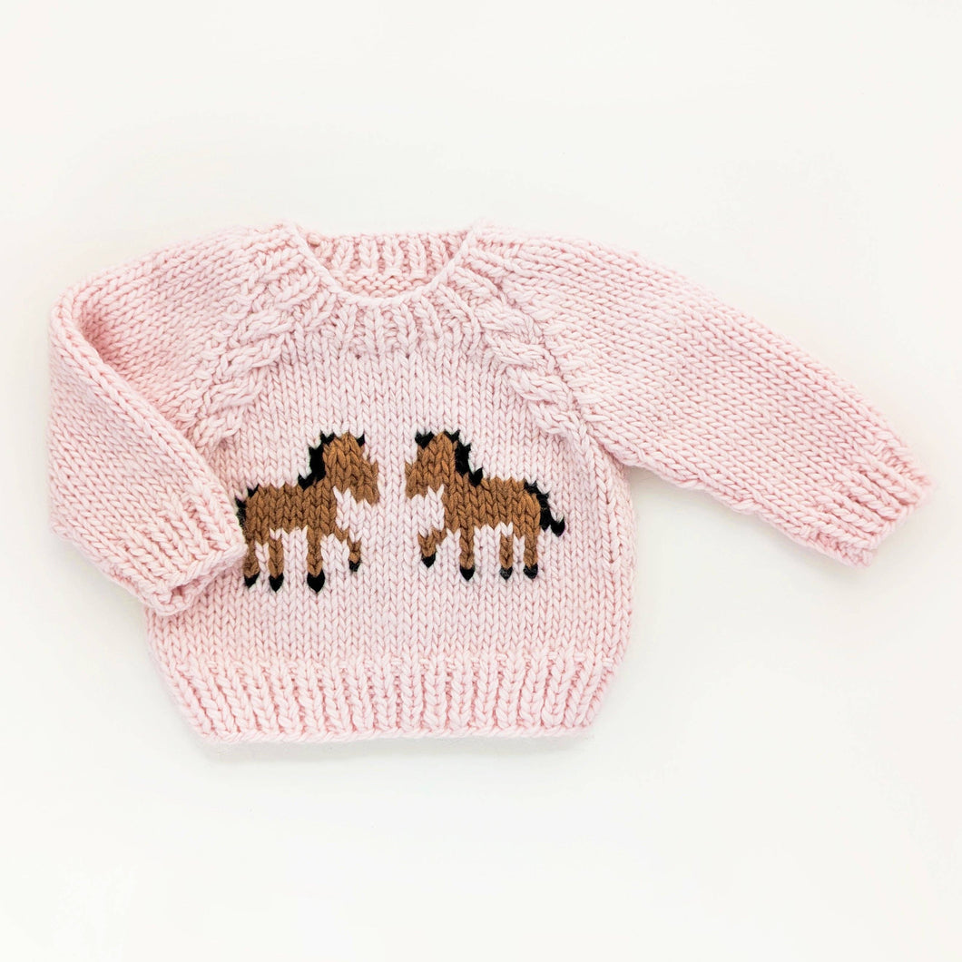 Huggalugs - Pony Sweater Blush for Baby & Toddler: 0-6 months