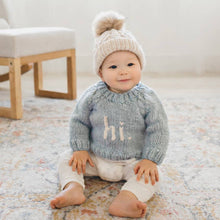 Load image into Gallery viewer, Huggalugs - Hi. Surf Bllue Crew Neck Sweater Baby &amp; Toddler - 0-6 months
