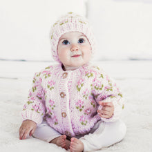 Load image into Gallery viewer, Huggalugs - Bitty Blooms Blush Cardigan Sweater for Baby &amp; Toddler due July: 12-18 months
