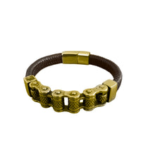 Load image into Gallery viewer, Maya J - Men's Bracelets - Stainless-Steel &amp; Leather -2 Pk (By Style) - Black Leather &amp; White Gold-Plated / Style - 4
