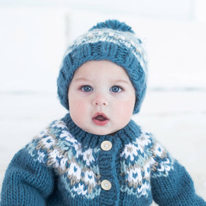 Huggalugs - Fairisle Slate Cardigan Sweater for Baby & Toddler due July: 12-18 months