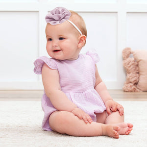 Tesa Babe - Lavender Bubble Gauze Bodysuit: 6-9M