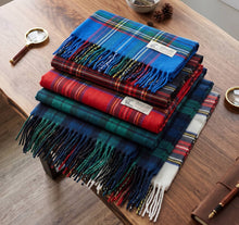 Load image into Gallery viewer, Glory Max - Unisex Soft Cashmere Feel Stewart Plaid Winter Muffler Scarf - Black
