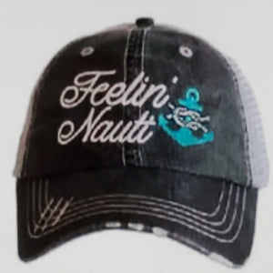 Feeling Nauti w/ Anchor Gray Hat -Teal