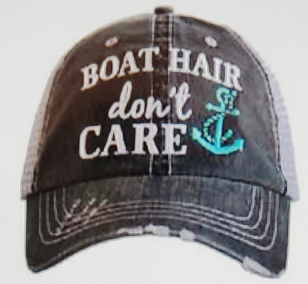 Boat Hair Don't Care Gray Hat -Mint