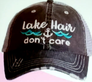 Lake Hair Don't Care WAVES/ANCHOR Gray Hat - Mint