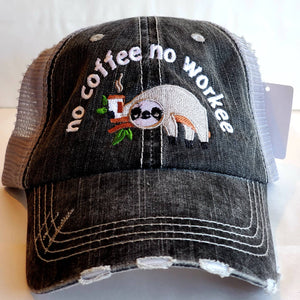 No Coffee No Workee SLOTH Hat