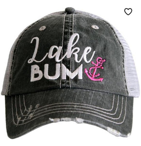 Lake Bum ANCHOR Gray Hat -Hot Pink