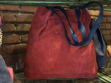 Load image into Gallery viewer, Sophia Shopper Suede Shoulder Bag ~ Various Leather Color CALL FOR CURRENT COLOR CHOICES
