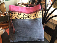 Load image into Gallery viewer, Louise Backpack Laptop Suede Leather 13.5” Tall x 12.5 T 13.5 B wide
